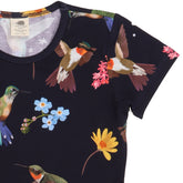 Hummingbirds Around Flowers Flared Dress